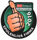 Držitel ocenění Spolehlivá firma roku 2016